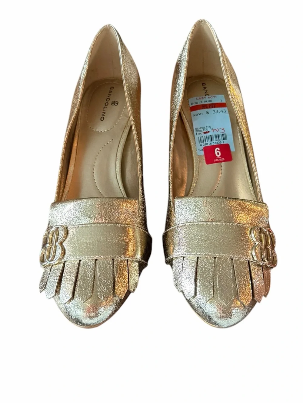 NWT🌺Bandolino•Olale Gold Block Heel Pumps